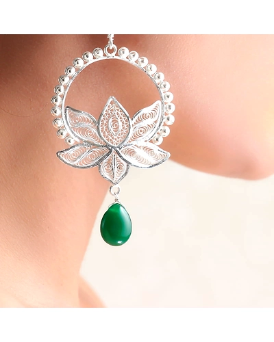 Aurima Filigree Work Silver Earrings-12668111