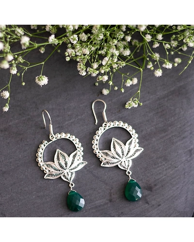 Aurima Filigree Work Silver Earrings-1