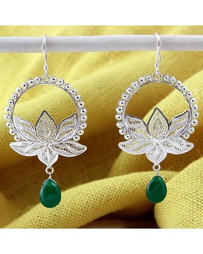 Aurima Filigree Work Silver Earrings-2