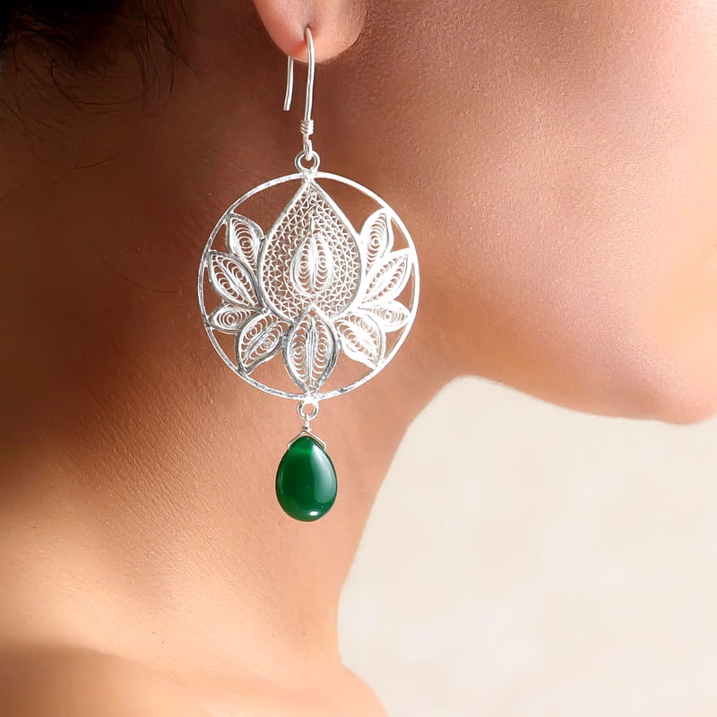 gonasika mrunali silver earrings
