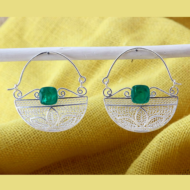 gonasika naairah chandbali silver earrings