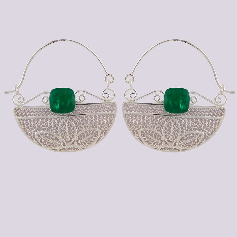 Naairah Chandbali Silver Earrings image 2