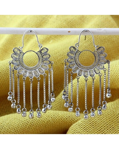 Bohemian Silver Earrings-12668089