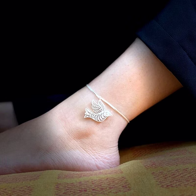 aderyn pure silver anklet