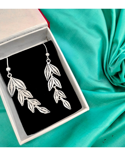 LEAFY TRAILFILIGREE DANGLERS-12668221