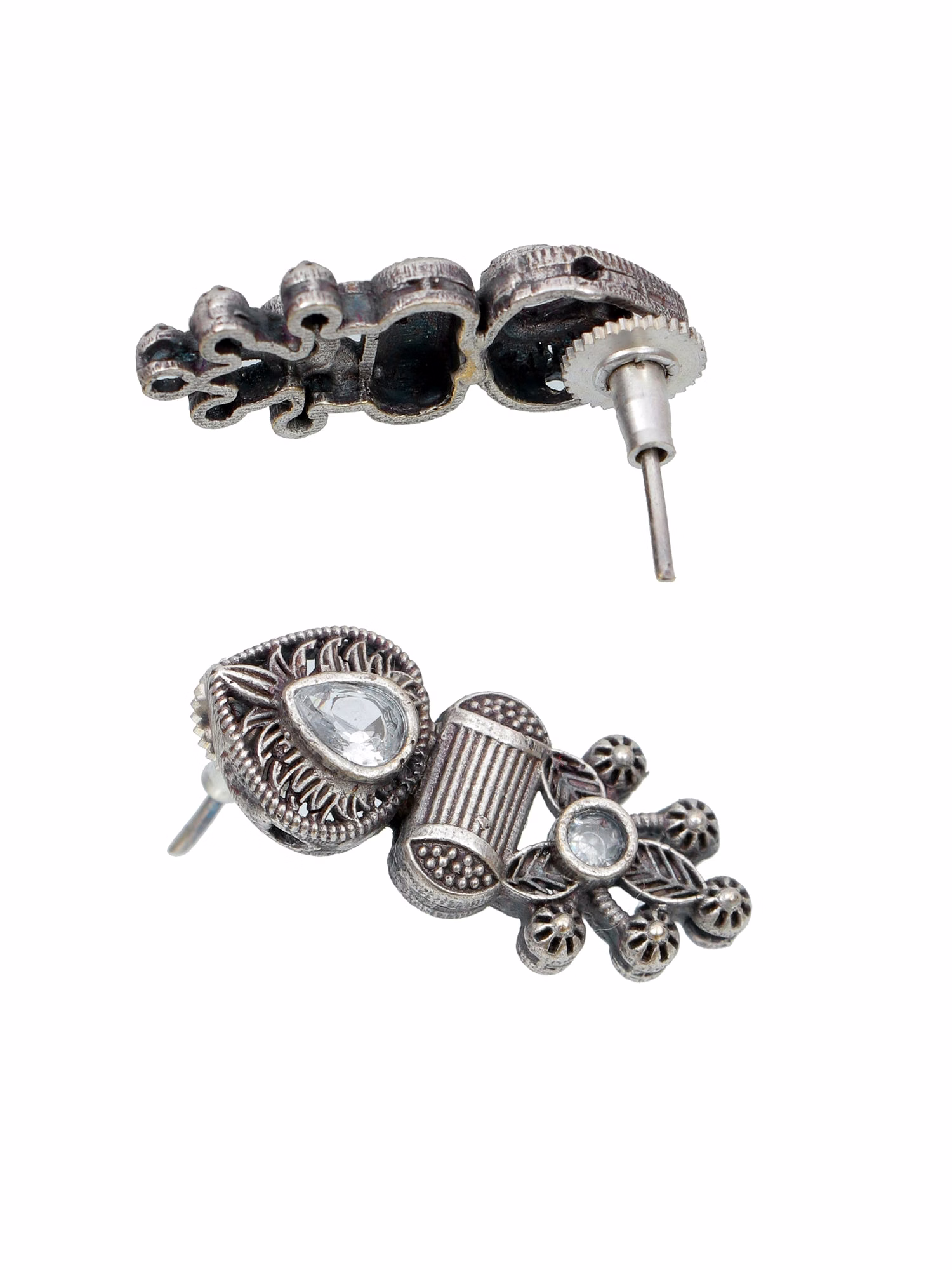 Oxidised Silver AD Studded Banjara Necklace Set for Women image 5