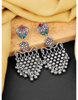 Ethnic Silver Oxidised Silver Earrings for Trendy Women and Girls