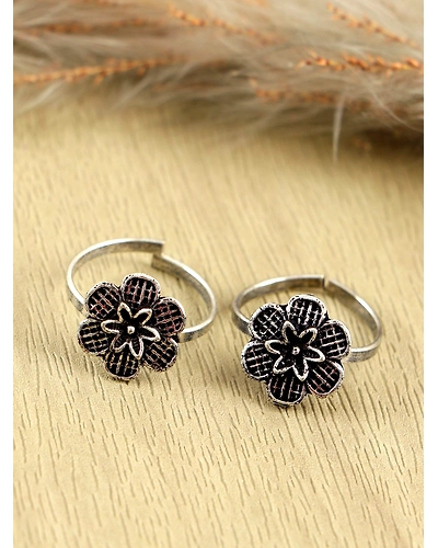 Oxidised Silver Toe Rings for Women-12668567
