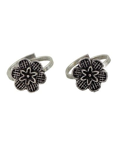 Oxidised Silver Toe Rings for Women-1