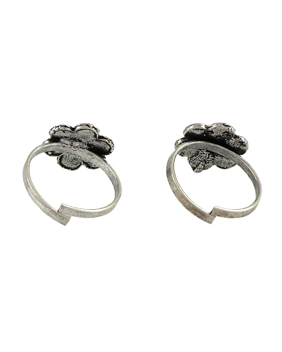 Oxidised Silver Toe Rings for Women-2