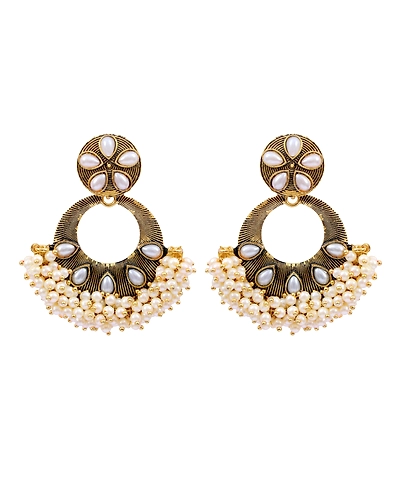 Oxidised Silver Plated Multicolor Beads Dangler Earrings for WOmen-4