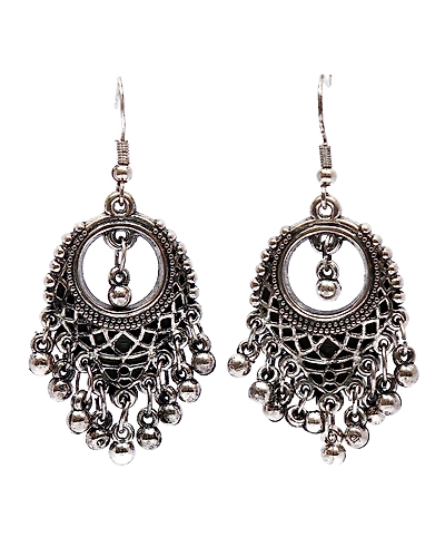 Elegant Oxidised Silver Necklace &amp; Earring Set Below 500-3