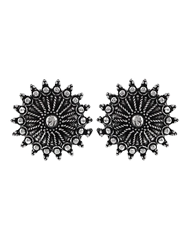 Oxidised Silver Circular Toe Ring for Women