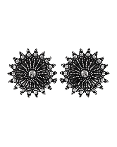 Oxidised Silver Circular Toe Ring for Women-1