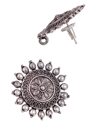 Crunchy Fashion Oxidised Silver Tribal Banjara Jewellery Set CFS0384-4
