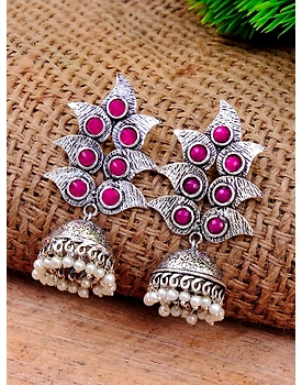 Oxidised Silver Pearl Jhumka Earrings Steal the Show for Every Occassion