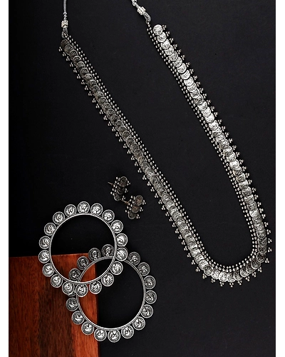 Traditional Oxidised Silver Jewellery Set for Women-1