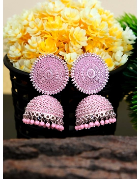 Ruhi Jhumka- Oxidised Silver Party Wear Jhumka Earrings for Women & Girls