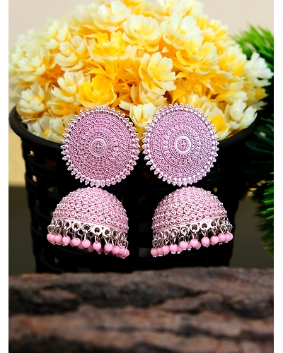 Ruhi Jhumka- Oxidised Silver Party Wear Jhumka Earrings for Women &amp; Girls-12668297