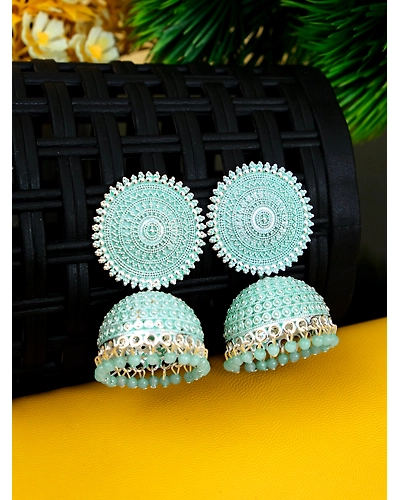 Ruhi Jhumka- Oxidised Silver Party Wear Jhumka Earrings for Women &amp; Girls-4