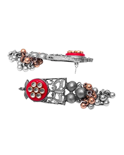 Ruhi Oxidised Silver Jewellry Set-Tribal Banjara Choker Necklace Set for Women-4