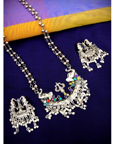 Traditional Oxidised Silver Goddess Temple Set-12668827