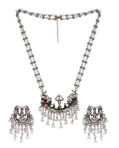Traditional Oxidised Silver Goddess Temple Set-1