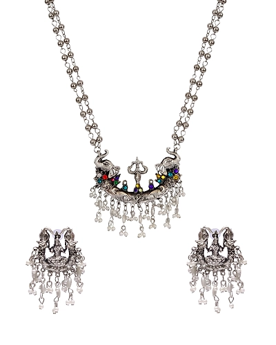 Traditional Oxidised Silver Goddess Temple Set-2