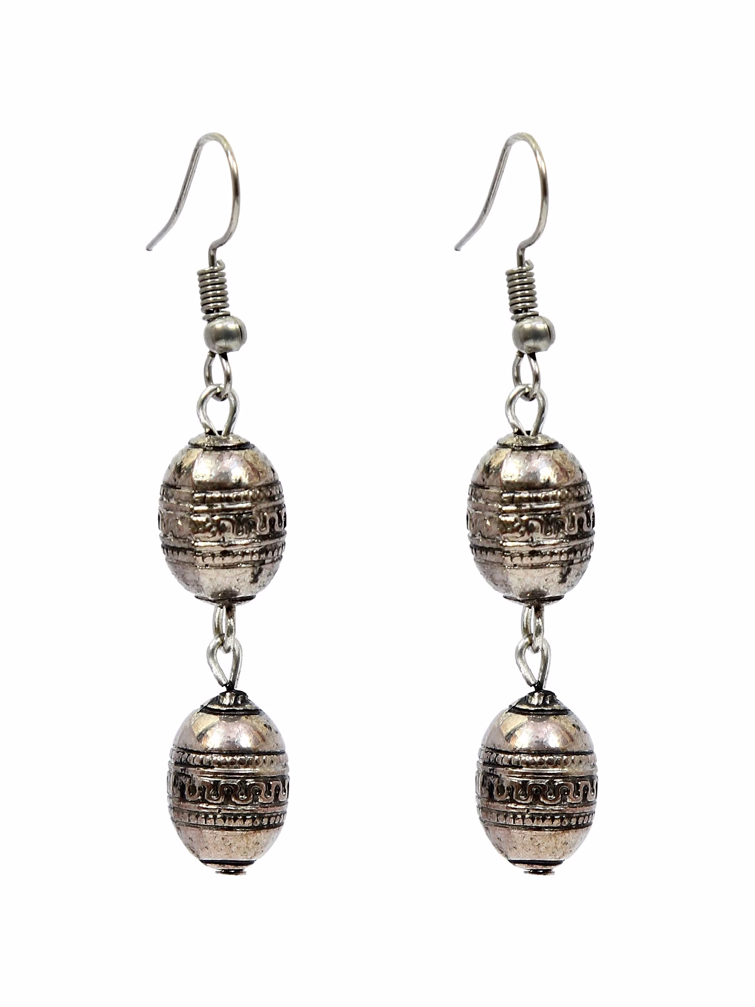 Oxidised Silver Multi Layer Necklace and Earrings Set for Women image 3