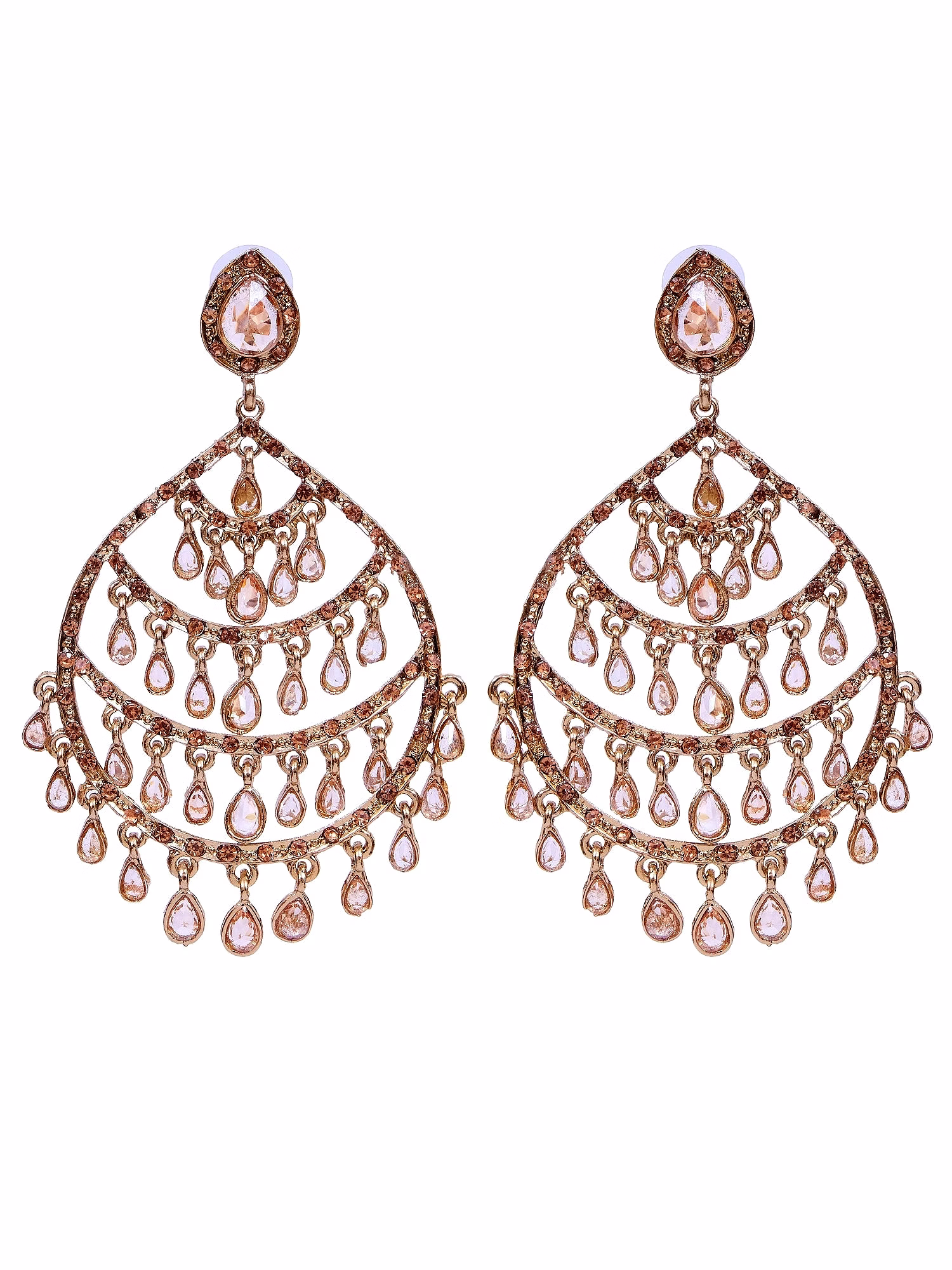 Oxidised Silver Elegant Crystalline Drops Indian Earrings for Women image 5