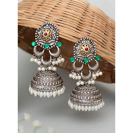 Gonasika Aneevra Oxidised Jhumka