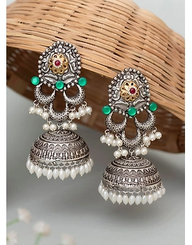 Aneevra Oxidised Jhumka
