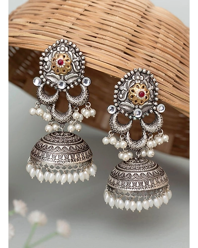 Aneevra Oxidised Jhumka-2