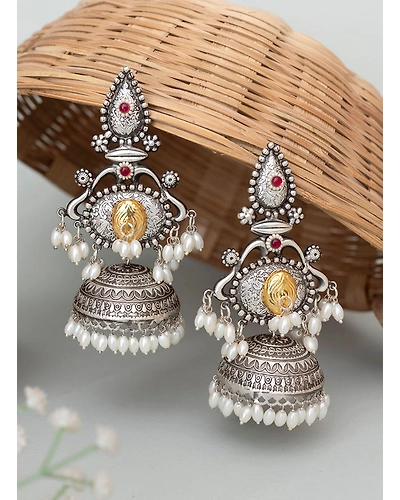 Aanshi Oxidised Jhumka-12668895