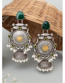 Sameena Oxidised Long Jhumka
