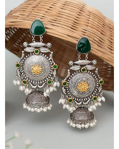Sameena Oxidised Long Jhumka-12668891