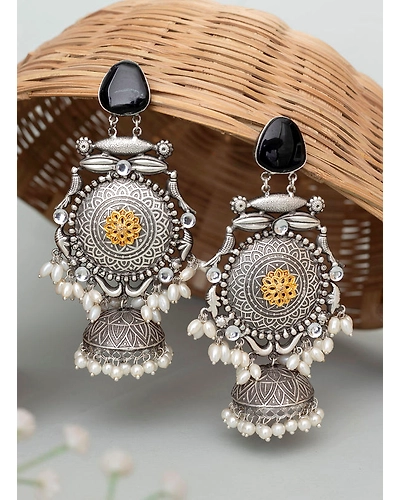 Sameena Oxidised Long Jhumka-2