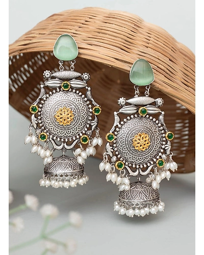 Sameena Oxidised Long Jhumka-3