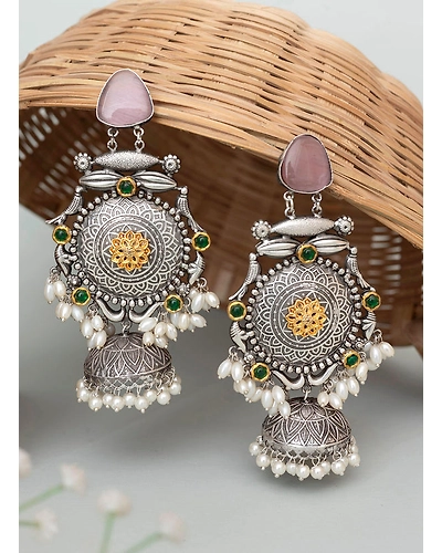 Sameena Oxidised Long Jhumka-4
