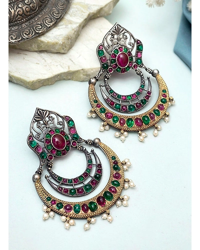 Adhiksha Oxidised Earrings-12668917