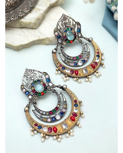 Adhiksha Oxidised Earrings-2