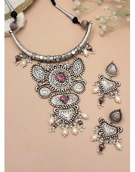 Joshnika Oxidised Hasli Necklace set