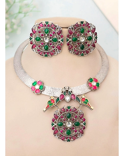 Druvika Oxidised Necklace set-12668967