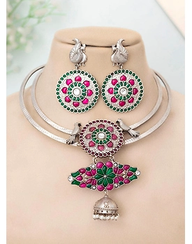 Dyuthi Oxidised Hasli set