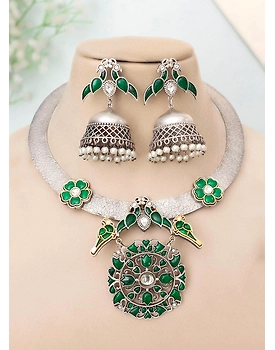 Dimpy Oxidised Hasli set