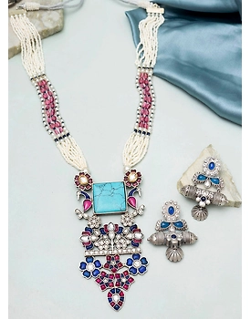 Aatisha Oxidised long Necklace set