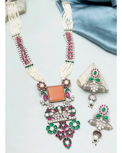 Aatisha Oxidised long Necklace set-2