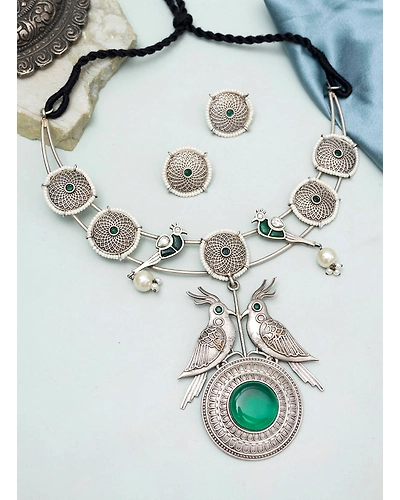 Dhritika Oxdised Neecklace set-12668981