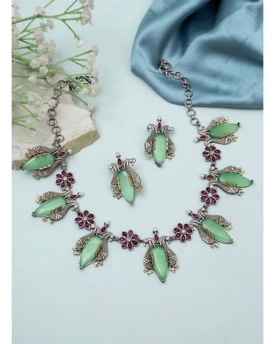 AHANYA Oxidised Necklace set-12669253