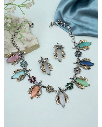 AHANYA Oxidised Necklace set-2